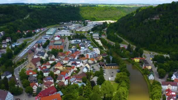 Vista Aérea Cidade Sulz Neckar Alemanha — Vídeo de Stock