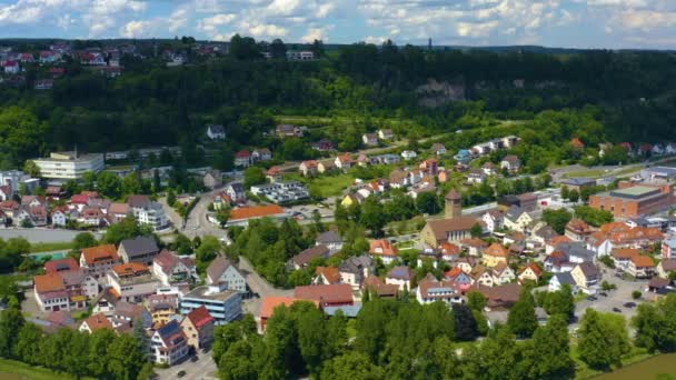 Luchtfoto Van Sulz Neckar Duitsland — Stockvideo