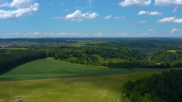 Αεροφωτογραφία Γύρω Από Την Πόλη Rottweil Στη Γερμανία — Αρχείο Βίντεο