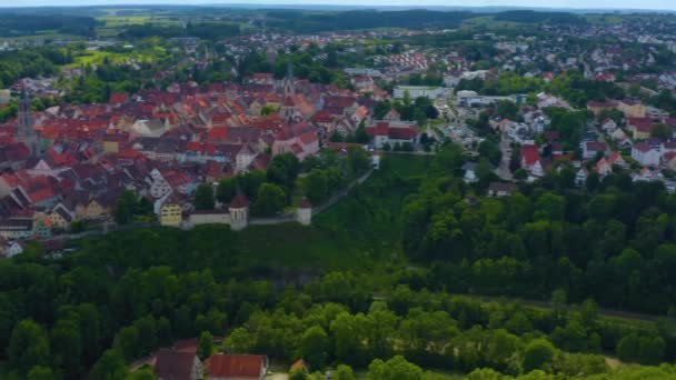 Almanya Daki Rottweil Şehrinin Eski Bölümünün Havadan Görüntüsü — Stok video