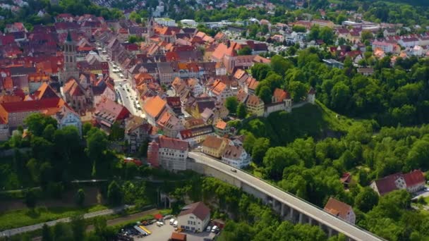 Повітряний Вид Старої Частини Міста Ротвейл Німеччина — стокове відео