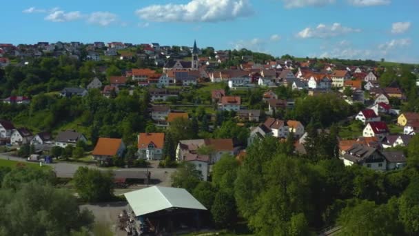 Vista Aérea Del Pueblo Stetten Alemania — Vídeos de Stock