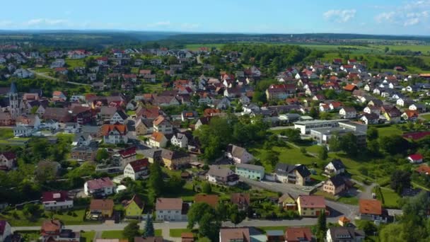 Luchtfoto Van Het Dorp Stetten Duitsland — Stockvideo