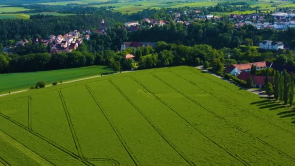 Flygfoto Över Staden Och Slottet Haigerloch Tyskland — Stockvideo