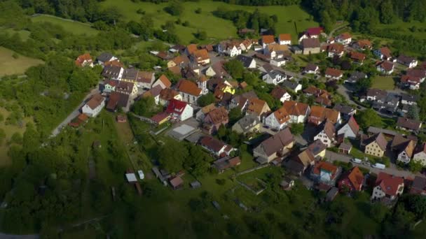 Vista Aérea Aldeia Castelo Weiler Alemanha — Vídeo de Stock