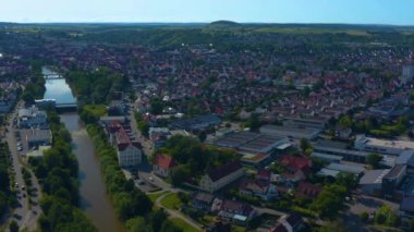 Almanya 'da Rottenburg şehrinin hava manzarası. 