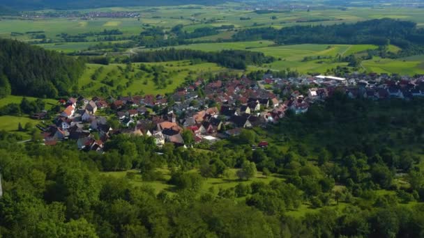 Vista Aérea Aldeia Castelo Weiler Alemanha — Vídeo de Stock