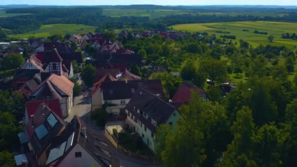 Vista Aérea Aldeia Castelo Weiler Alemanha — Vídeo de Stock