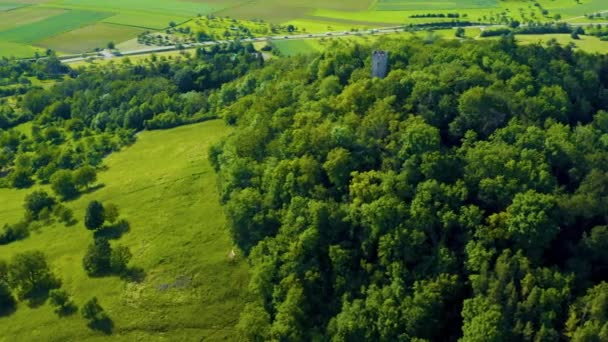 Flygfoto Över Byn Och Slottet Weiler Tyskland — Stockvideo