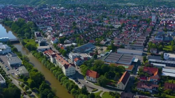 Flygfoto Över Staden Rottenburg Tyskland — Stockvideo