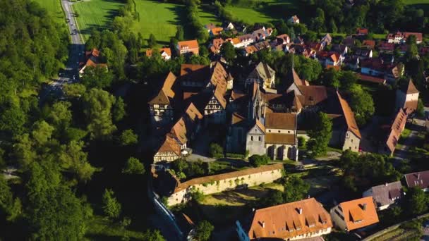 Aérea Del Monasterio Bebenhausen Alemania Una Tarde Primavera — Vídeo de stock