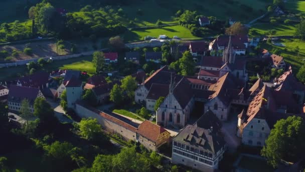 Luftaufnahme Des Klosters Bebenhausen Deutschland Einem Späten Nachmittag Frühling — Stockvideo