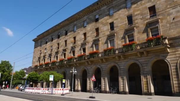 Yazın Güneşli Bir Günde Almanya Nın Mannheim Kentindeki Eski Belediye — Stok video