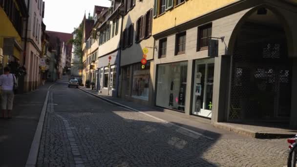 Old Town Tbingen Sunny Day Summer Early Morning — Stock Video