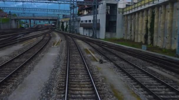 Χρόνος Λήξης Της Διαδρομής Του Τρένου Στο Spiez Και Kandertal — Αρχείο Βίντεο