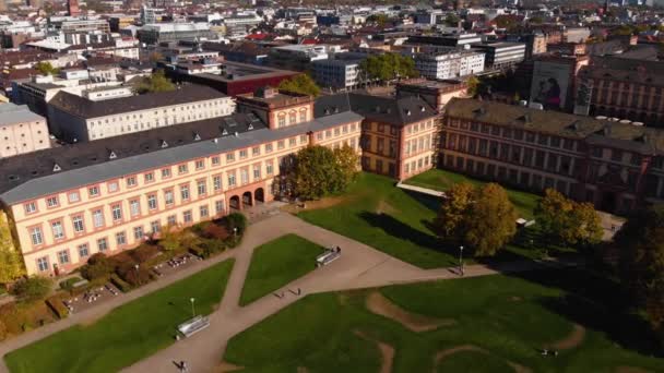 Letecký Pohled Město Mannheim Německu Slunečného Dne Podzim — Stock video
