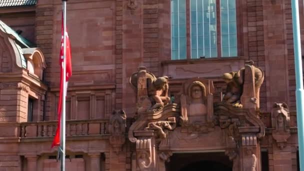 Vista Del Centro Ciudad Mannheim Alemania Día Soleado Verano — Vídeo de stock