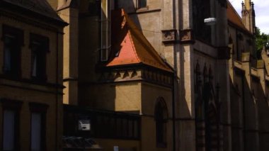 Mannheim, Almanya 'daki Kutsal Ruh Kilisesi şehir merkezi manzaralı.