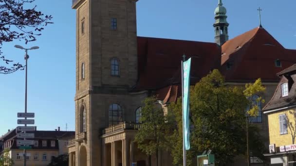 Ludwigsburg Kościół Friedenskirche Słoneczny Dzień Jesień — Wideo stockowe