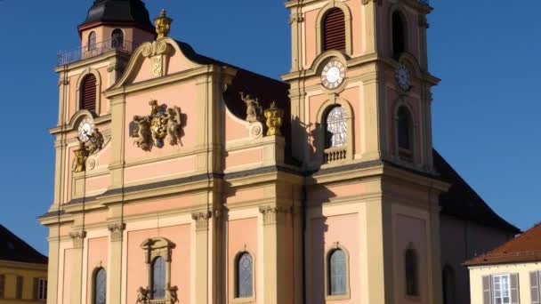 Evangelische Stadtkirche Ludwigsburg Sonnigem Herbsttag — Stockvideo