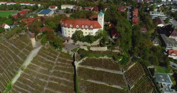 Vista Aérea Castelo Kaltenstein Vaihingen Der Enz Uma Manhã Ensolarada — Vídeo de Stock