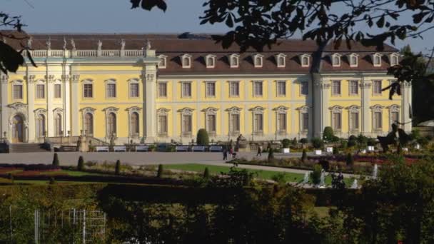 Palacio Ludwigsburg Día Soleado Otoño — Vídeos de Stock