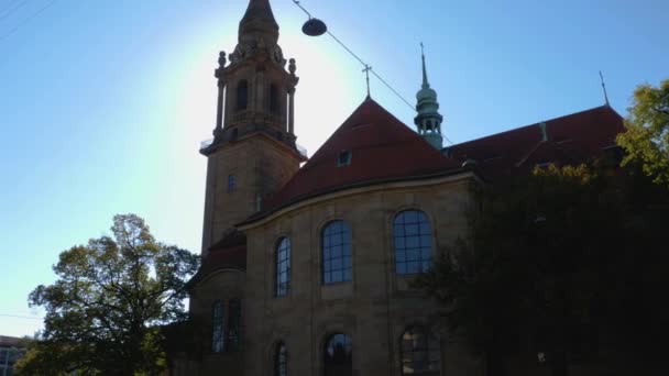 Ludwigsburg Kyrka Friedenskirche Solig Dag Höst — Stockvideo