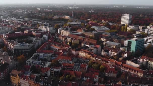 Aerial View Downtown Karlsruhe Germany Cloudy Day Autumn — Stock Video