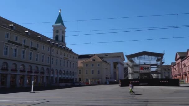 Downtown Karlsruhe Tyskland Solig Dag Sommaren — Stockvideo