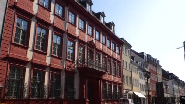 Heidelberg Uma Manhã Ensolarada Verão Zona Pedonal Centro Cidade Velha — Vídeo de Stock
