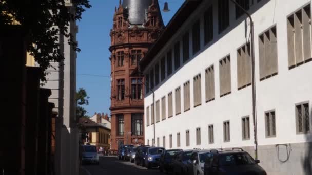 Heidelberg Par Une Matinée Ensoleillée Été Dans Zone Piétonne Centre — Video