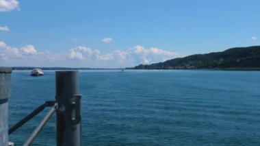 Yazın güneşli bir günde Ren Nehri 'nde Constance, Bodensee' de tekne turu