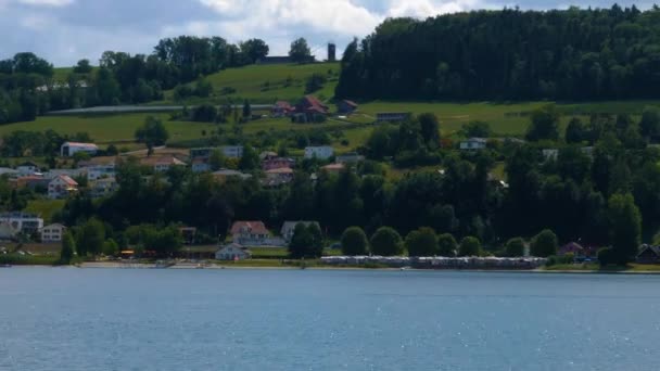 Yazın Güneşli Bir Günde Ren Nehri Nde Constance Bodensee Tekne — Stok video