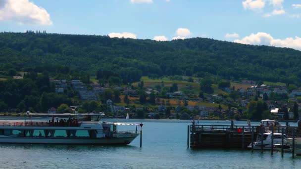 Zeitraffer Bootsfahrt Auf Rhein Bodensee Einem Sonnigen Sommertag — Stockvideo