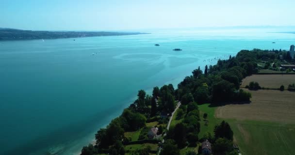 Teime Lapse Bodesee Boats Crossing Zeppelin Back — Stock video