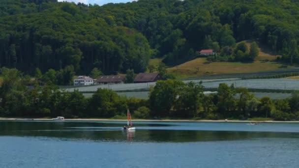 Tiempo Vueltas Paseo Barco Lago Del Río Rin Constanza Bodensee — Vídeo de stock