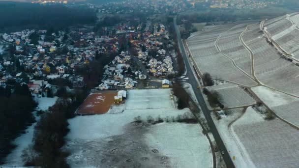 Luftaufnahme Der Stadt Badenweiler Schwarzwald Einem Frühen Wintertag — Stockvideo