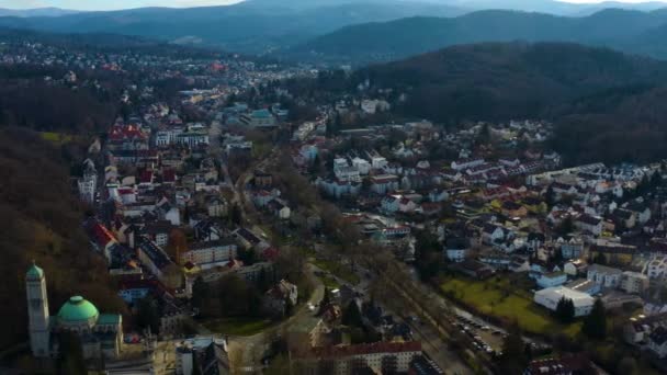 Vue Aérienne Ville Baden Baden Lors Une Journée Ensoleillée Automne — Video