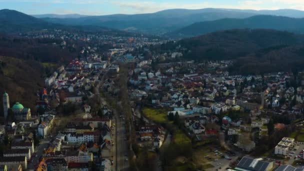 Vista Aérea Cidade Baden Baden Durante Dia Ensolarado Outono — Vídeo de Stock