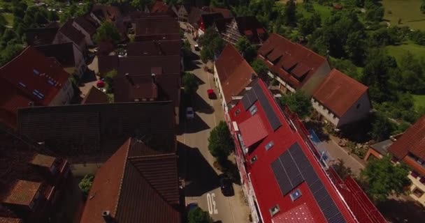Letecký Pohled Obec Dornstetten Německu Baden Wuerttembersku Slunečného Letního Dne — Stock video
