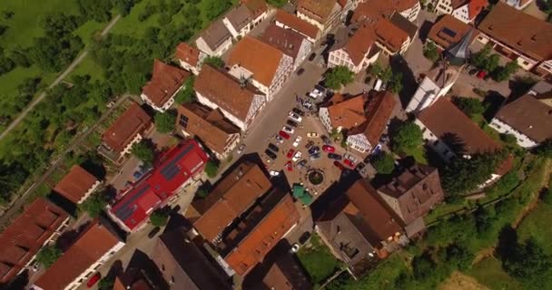 Vue Aérienne Village Dornstetten Allemagne Baden Wuerttemberg Par Une Journée — Video