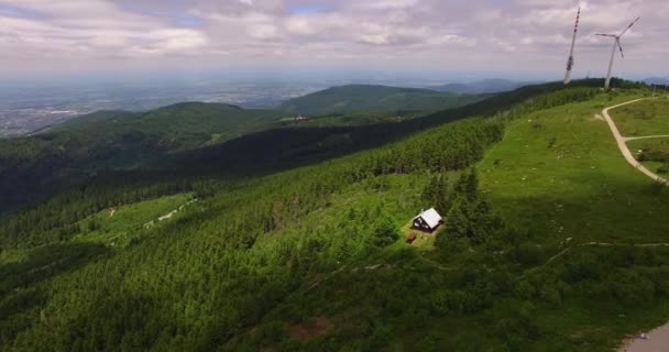 Vista Aérea Montaña Hornisgrinde Baden Wrttemberg Alemania Día Soleado Verano — Vídeo de stock