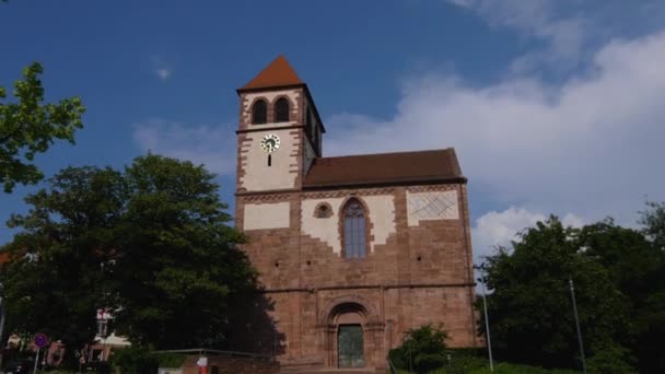 Downtown Pforzheim Germany View Church Tower — Stock Video