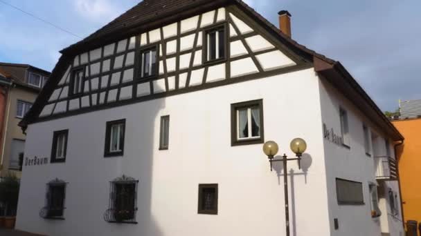 Ciudad Radolfzell Junto Lago Bodensee Iglesia Biblioteca Una Mañana Nublada — Vídeo de stock