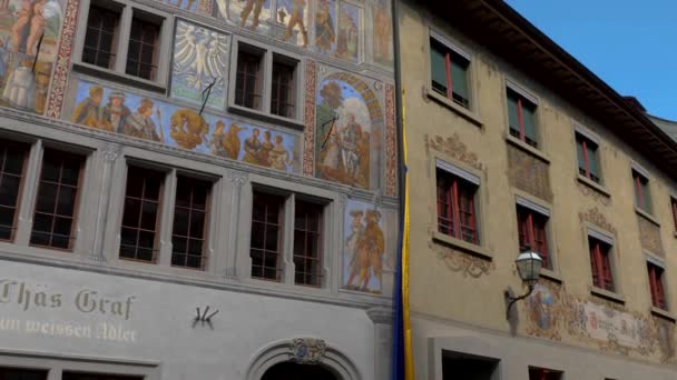 City Stein Rhein Lake Bodensee Switzerland Old Town Sunny Day — Stock Video