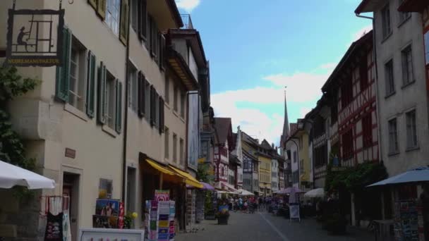 Cidade Stein Rhein Lado Lago Bodensee Suíça Cidade Velha Dia — Vídeo de Stock