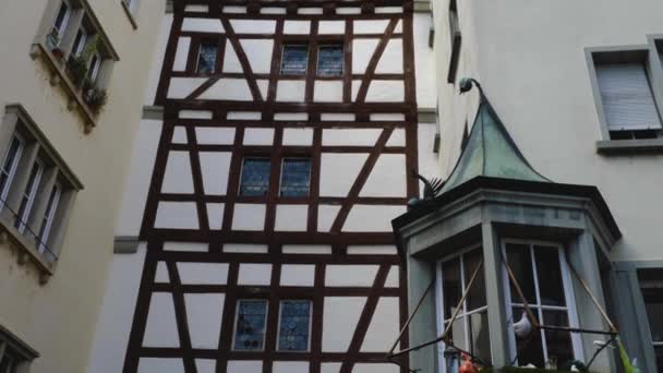 Ciudad Stein Rhein Junto Lago Bodensee Suiza Casco Antiguo Día — Vídeos de Stock