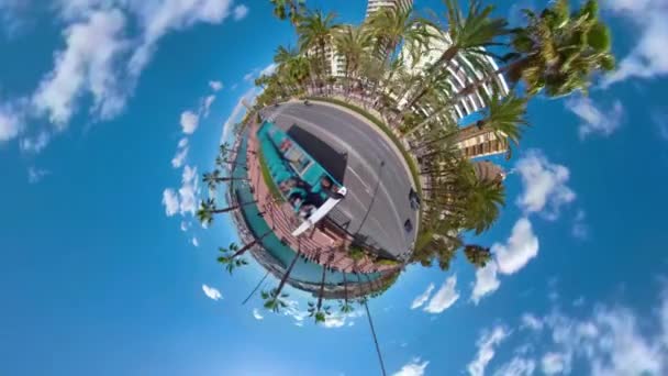 Alicante Spanien Mit 360 Grad Kamera Als Kleiner Planet Einem — Stockvideo