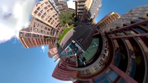 Alicante Espanha Com Câmera 360 Graus Como Pequeno Planeta Dirigindo — Vídeo de Stock