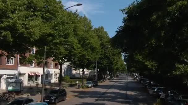 Létají Ulicemi Hamburku Města Německu Top Double Decker Bus Sunny — Stock video